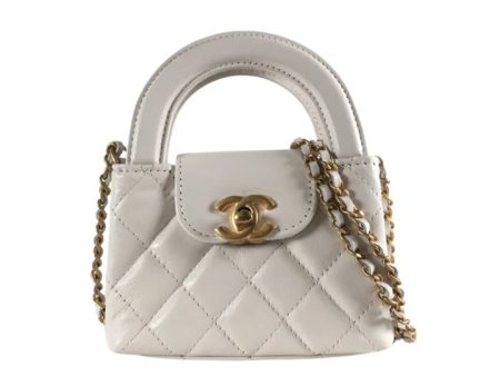 Chanel Kelly Nano White Distressed Calfskin on Sale