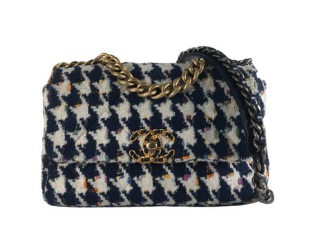 Chanel 19 Flap Medium Multicolor Tweed For Sale