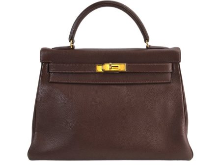 Hermes Kelly 32 Marron D Inde Clemence For Sale