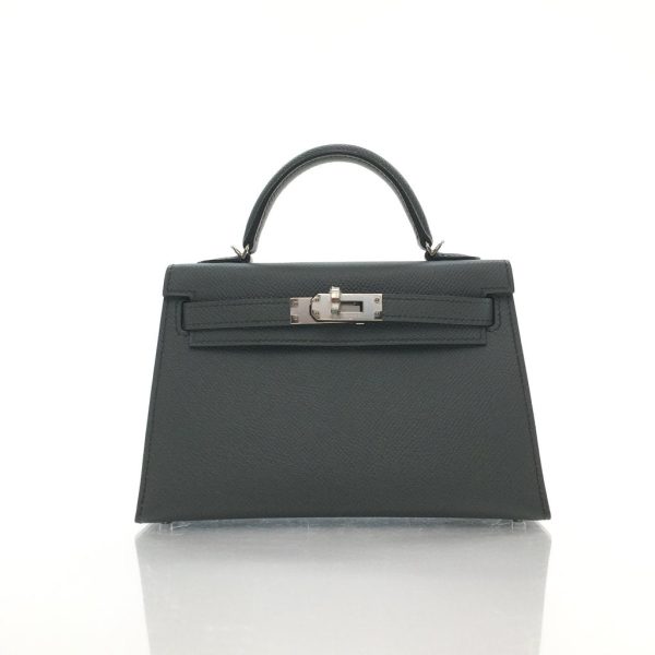 Hermes Mini Kelly Vert Amande Epsom For Sale