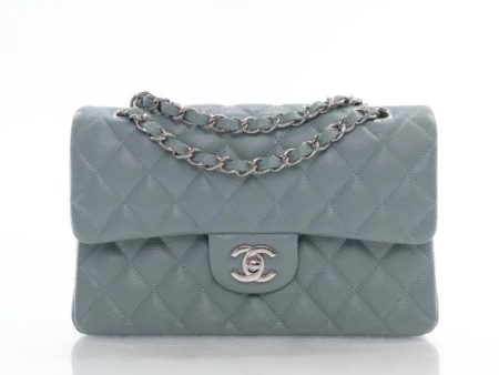 Chanel Classic Flap Small Blue Grey Caviar Hot on Sale