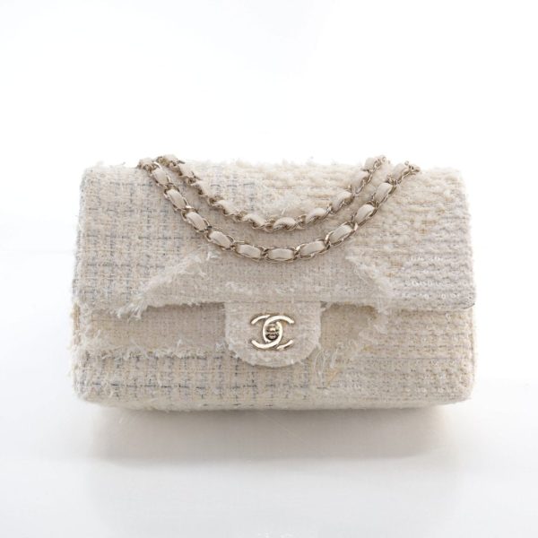 Chanel Classic Flap Medium Multicolor Tweed For Sale